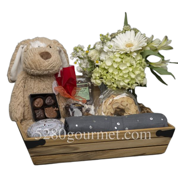 large New born Neutral Baby gift crate LOCAL