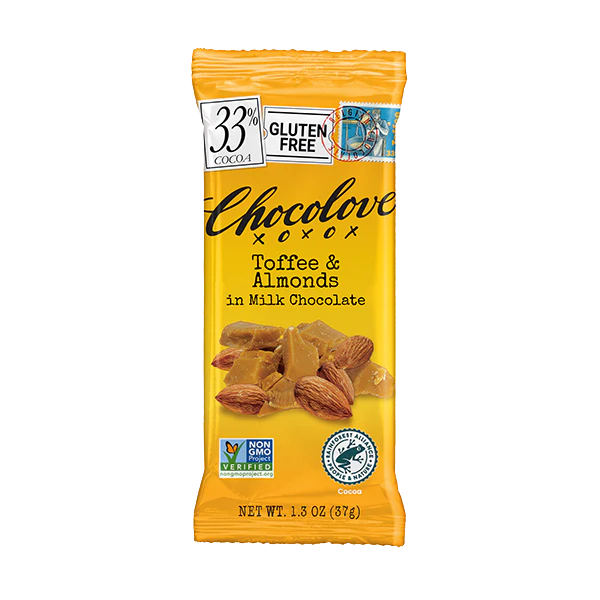 Chocolove - Mini Bars - Toffee Almonds Milk Chocolate 1.3 Oz