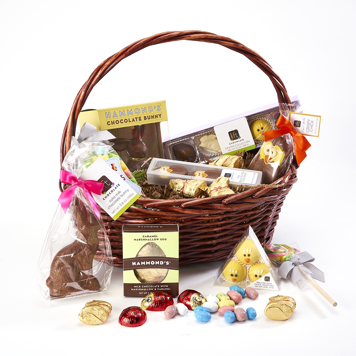 Easter Chocolate and Bunny Basket, Made with Colorado Products deluxe size