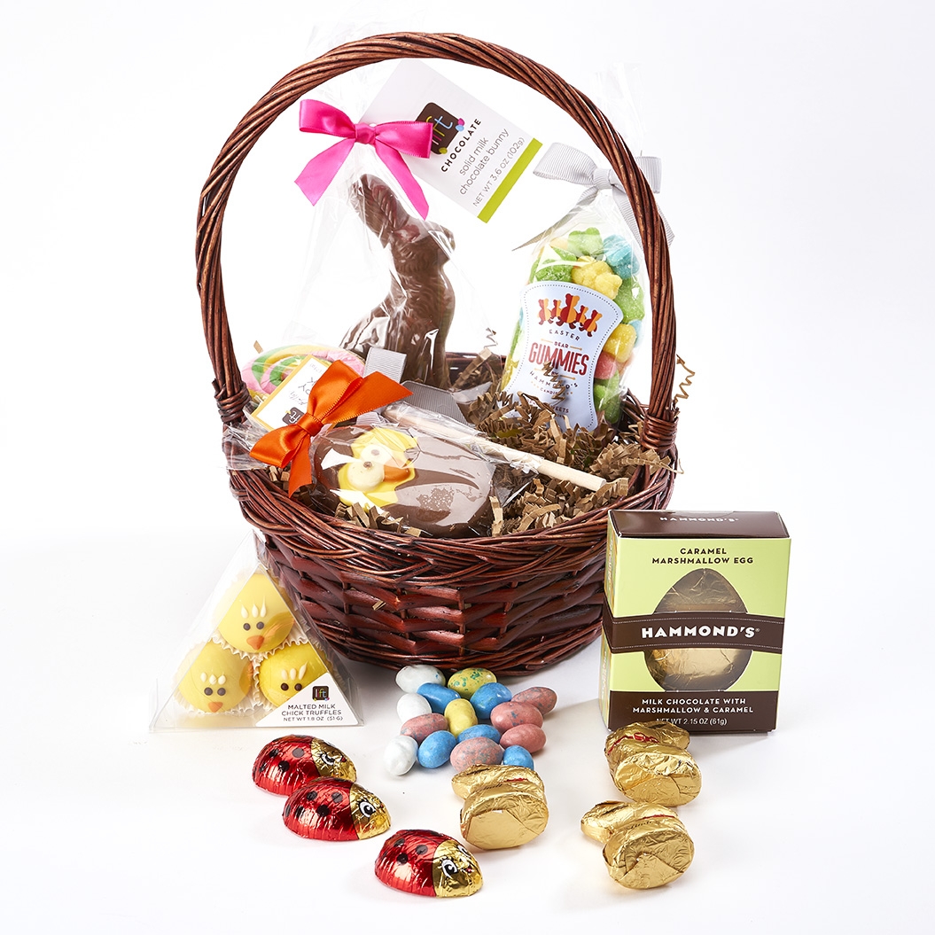 Easter Chocolate and Bunny Basket, Made with Colorado Products.