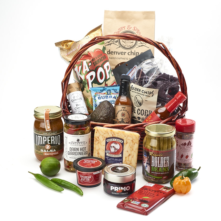 Colorado Hot and Spicy snack food Basket extra Large Select your spice level !