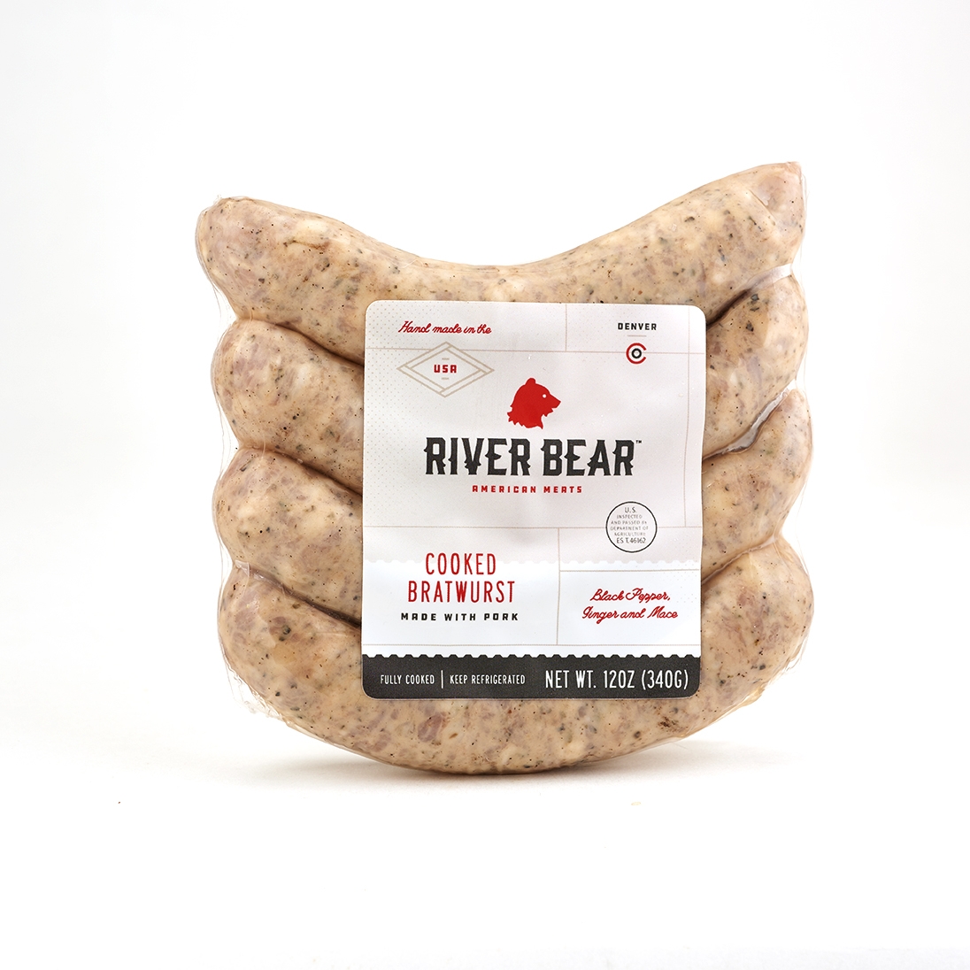 River Bear Bratwurst 12 Oz 4 chubs