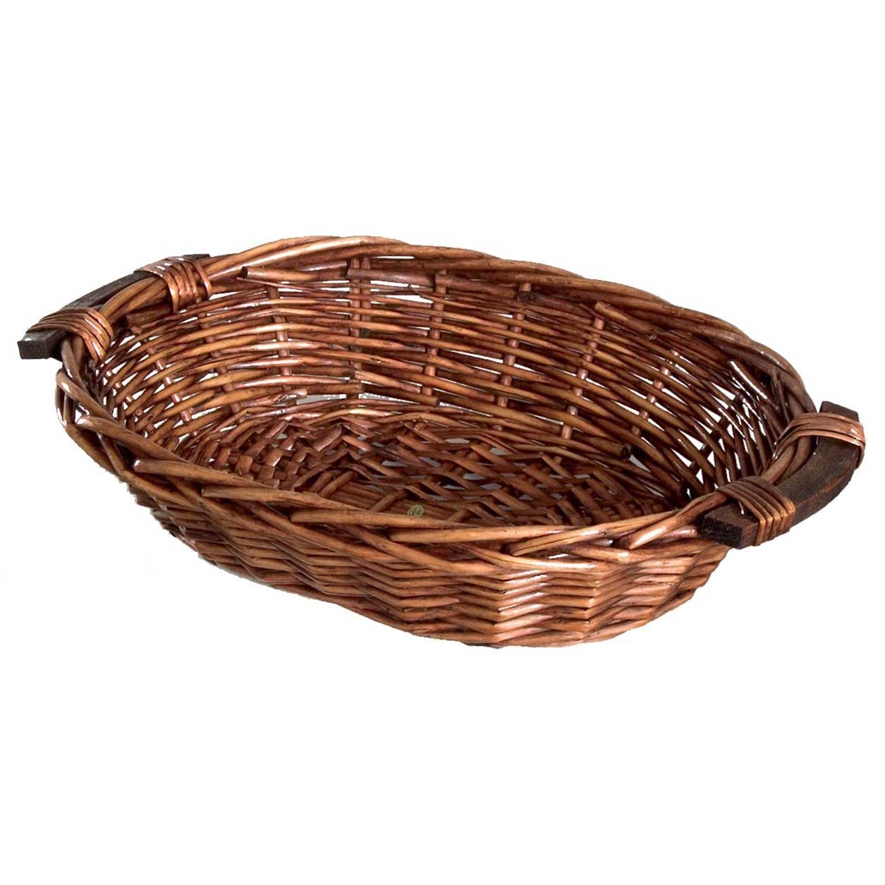large Willow Tray with wooden Handle