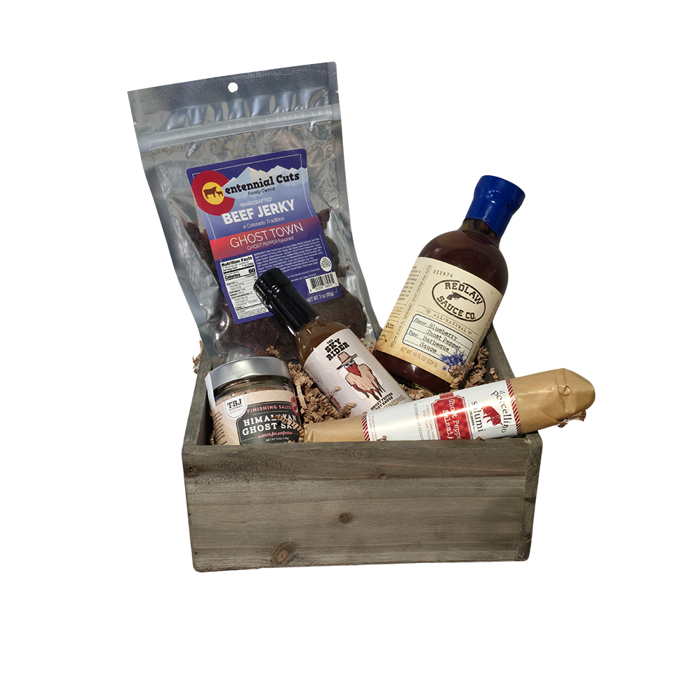 Blazing Bounty Ghost Pepper Gift Basket with Colorado Products