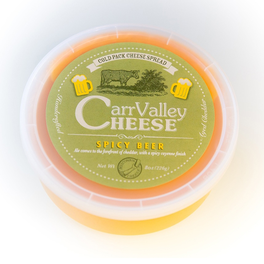 Carr Valley Cheese Spicy Beer Cheddar Spread 8 Oz Made in USA