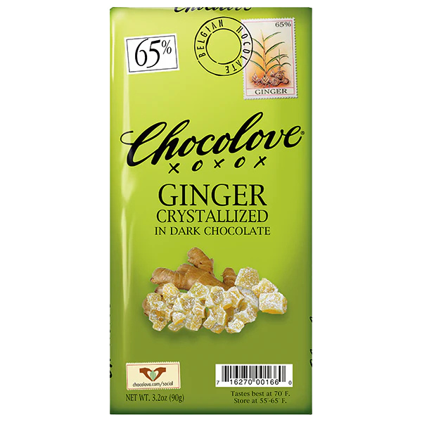 Chocolove - Large Bars - Ginger Rich Dark Chocolate 65% 3.2oz
