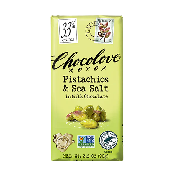 Chocolove - Large Bars - Pistachios & Sea Salt in Milk Chocolate 3.2oz