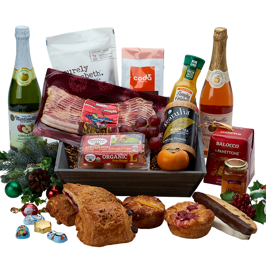 The Colorado Christmas (Holiday Decorated) Continental Breakfast basket