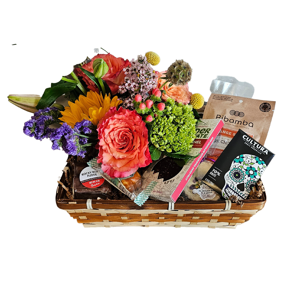 Colorado Cookie, Chocolate and Market Flower Arrangement