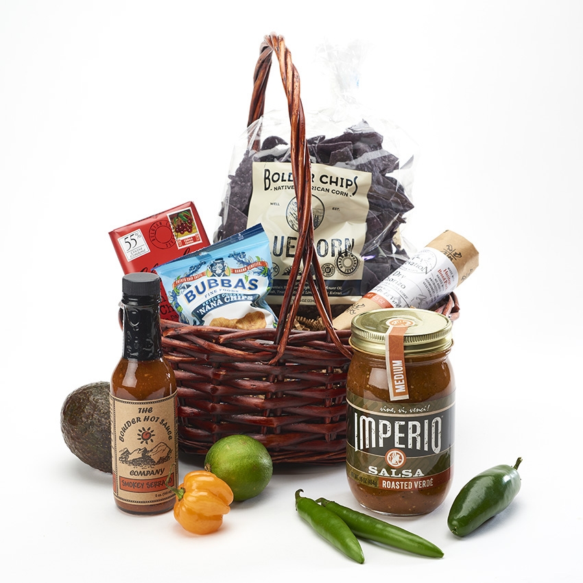 Colorado Spicy Chips and Salsa Snack Basket Select your spice level !
