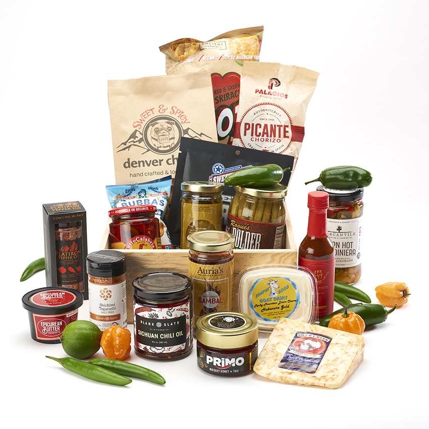 Large World of Hurt Hot and Spicy Snack Box with Colorado Products