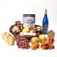 Swiss Cheese Fondue Basket with wine and with accompaniments