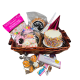 Denver Deluxe Birthday basket Birthday Joy Medium Basket with cake, cookies, chocolate bar, marshmallows, and festive items