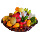 Tropical Fruit basket with Dragon Fruit, Mango, Kiwi, Lichee, Red Banana, Asian Pear