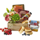 Salmon or Canadian Bacon Eggs Benedict basket with Flowers
