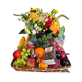 Fresh Fruit, Local Flowers & Colorado Chocolate Basket | Denver