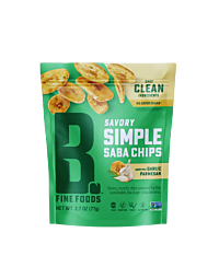 Bubba's Fine Foods 'Nana Chips - Grand Garlic Parmesan 2.7oz vegan, gluten-free, grain-free snack made from green bananas with bold garlic and parmesan-like flavor in a resealable bag