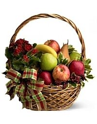 Christmas Fruit and Plant Basket
