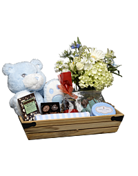 large Newborn Baby boy gift crate LOCAL