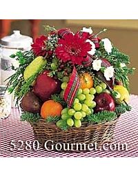 Christmas Fruit and Flower Basket