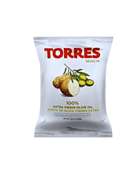 Torres Potato Chips in Extra Virgin Olive Oil 90g bag front view
