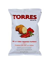 Torres Smoked Paprika Potato Chips 90g bag front view