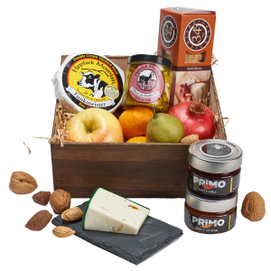 Colorado Honey and Cheese and fruit basket