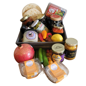 Deluxe Mediterranean or Middle Eastern Gourmet Breakfast Basket with Colorado Products 