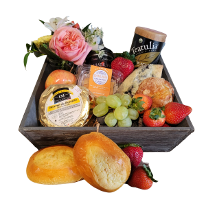 Denver Breakfast Crate with Flowers, Palisade Peach Jam and French Butter