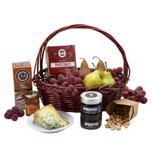 Stilton Cheese and Pear with accompaniments gift Basket