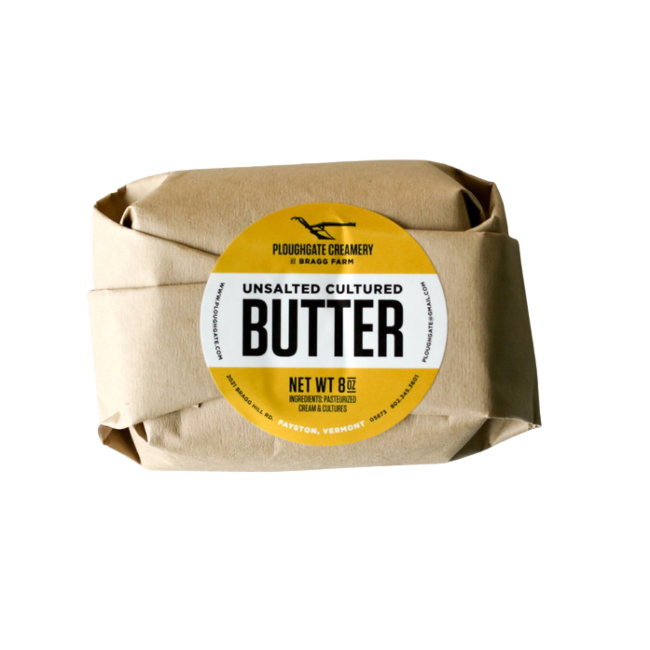 Ploughgate Unsalted Cultured Butter | Vermont Artisan Butter 8 oz