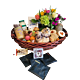 Colorado High Tea, Scones and Honey Butter Basket with fresh flowers.