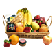 
fruit fondue gift basket with local caramel and chocolate