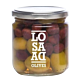 Jar of Losada Carmona Olive Mix — colorful assortment of five Spanish olive varieties with rich, complex flavors.
