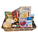 "Elegant Snooty Hotel Snack Basket featuring 34-degree crackers, Dibruno crackers and cheese spread, Colorado and Fabrique Delices Salami, James Ranch Cheese, Colorado Pueblo Chili Goat Cheese, nuts, olives, pickles, and 34-degree mates.