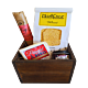 Mini vegan charcuterie crate with plant-based cheese and salami