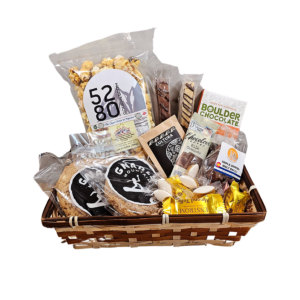 Colorado Cookies, Popcorn & Chocolate Gift Basket 100 % made in Colorado