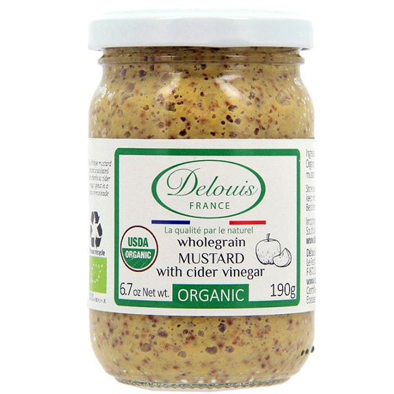 Delouis Organic Wholegrain Mustard with Cider Vinegar 190 gram