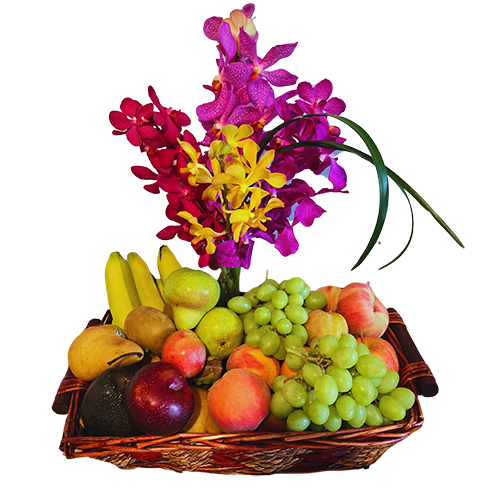 Fresh Fruit and orchids