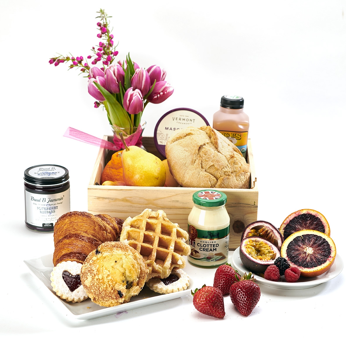 Denver Local Colorado Breakfast Gift Crate with Flowers