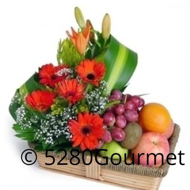 Fruit and flowers Market arrangement