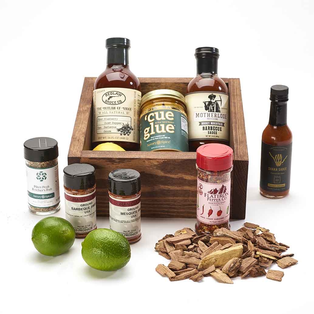 Colorado Barbecue King Basket in recycled Colorado wood crate