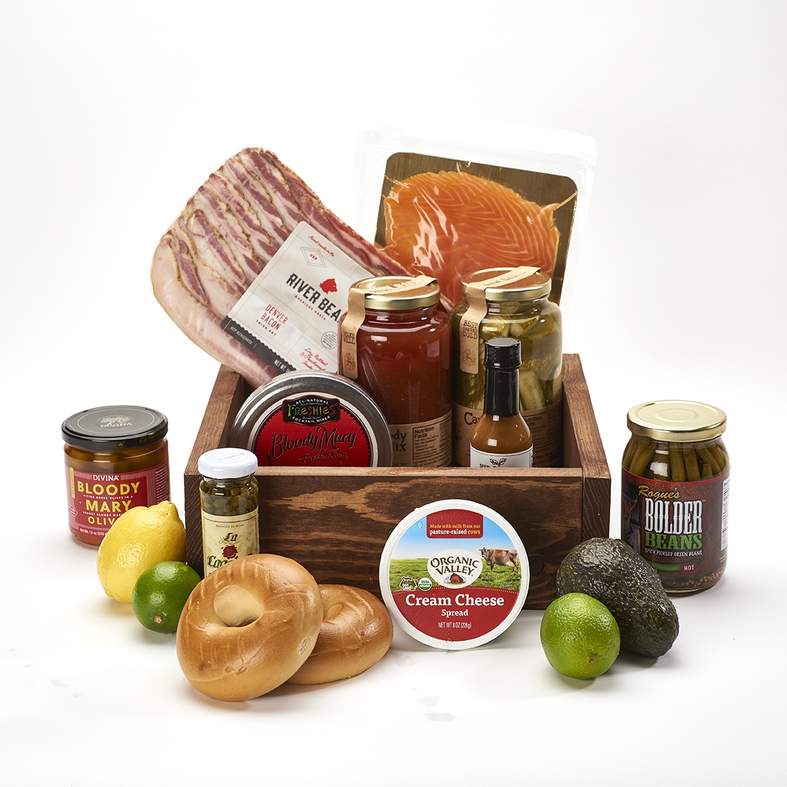 Breakfast Colorado Bloody Mary with local Smoked salmon bagels and bacon NO NATIONWIDE SHIPPING