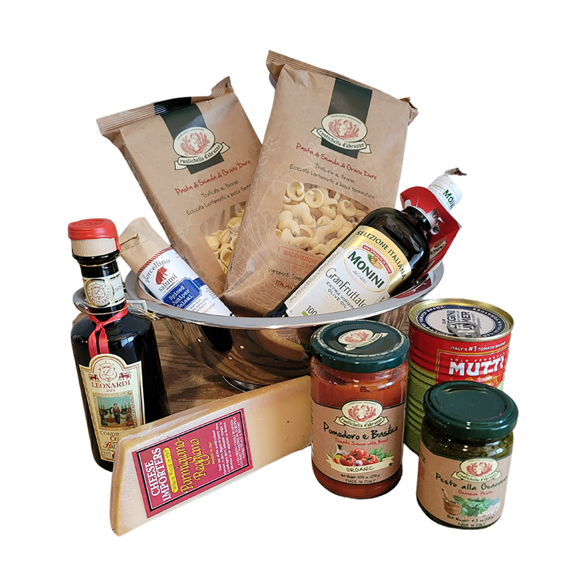 Large deluxe Italian Pasta Basket Original Italian imported Pasta, Locally Made pesto.