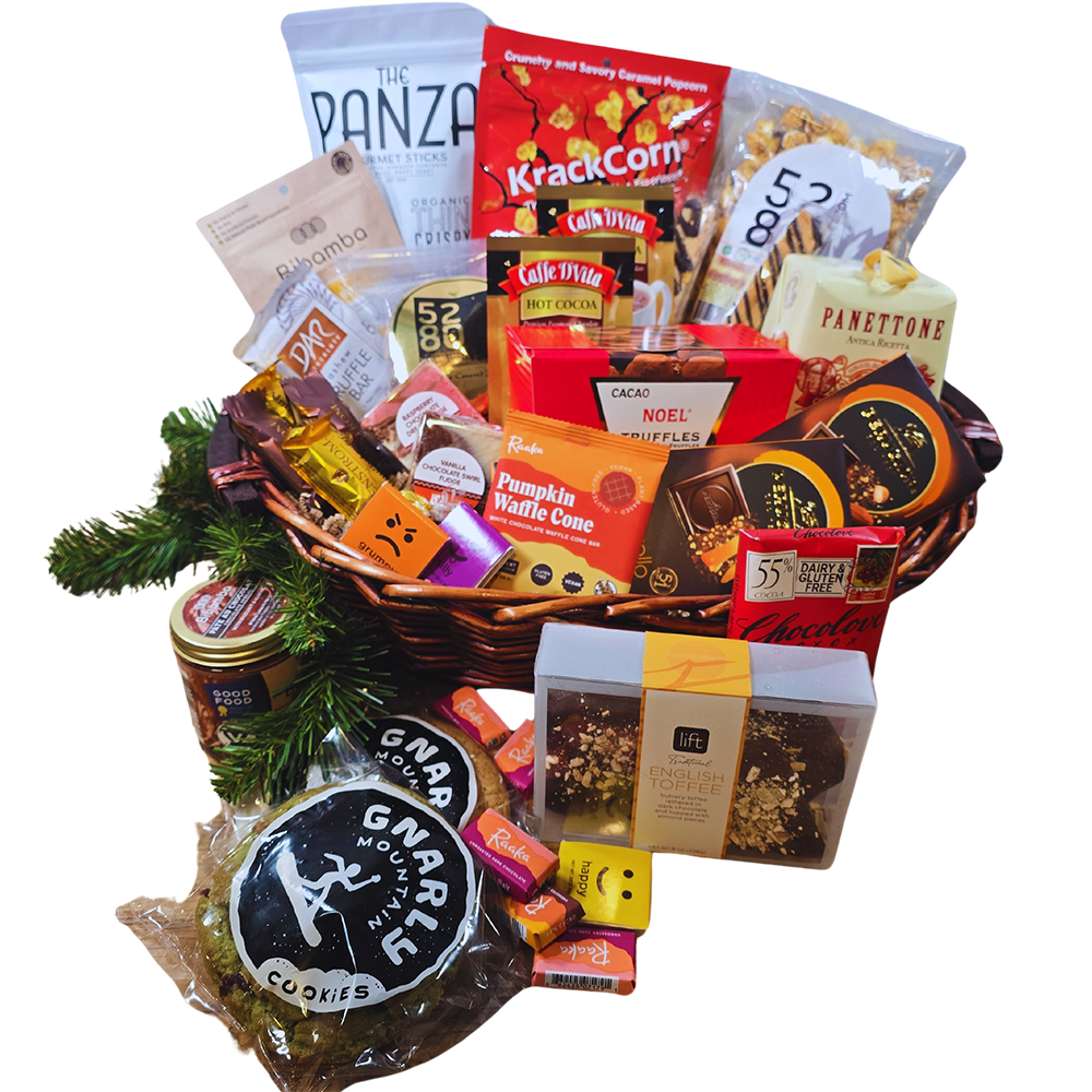 Holiday Sweet Bliss Chocolate Basket – Gourmet Chocolates & Sweets for the Holidays | 5280Gourmet