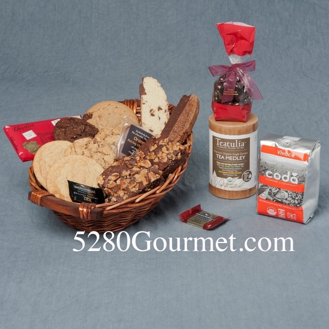 Organic Colorado Coffee, Tea , chocolate and baked goods basket