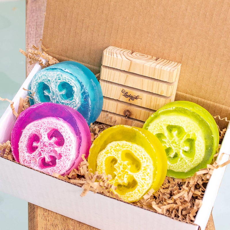 Local Colorado Loofah Luffa Soap Gift Set Handmade Exfoliating Soap Basket