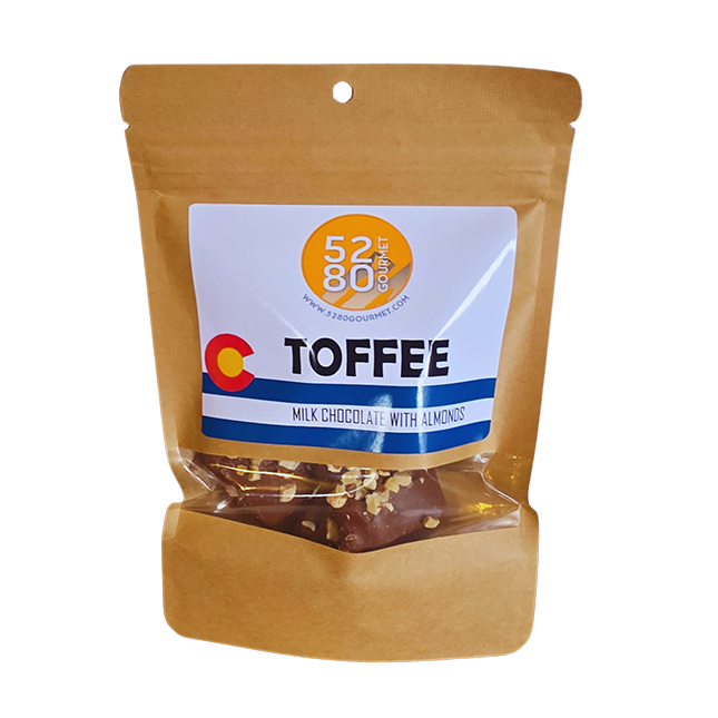Milk Chocolate Covered Toffee with Almonds – 4 oz Gourmet Bag