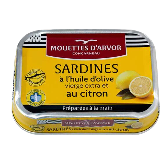Mouettes d'Arvor Sardines Lemon & Extra Virgin Olive Oil