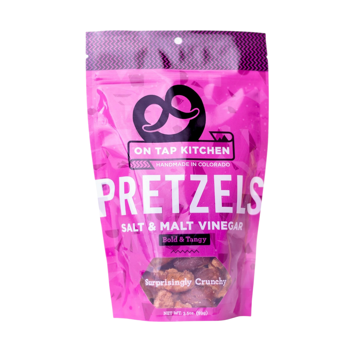 On tap kitchen Malt and Vinegar Pretzels Local 3.5 Oz LOCAL